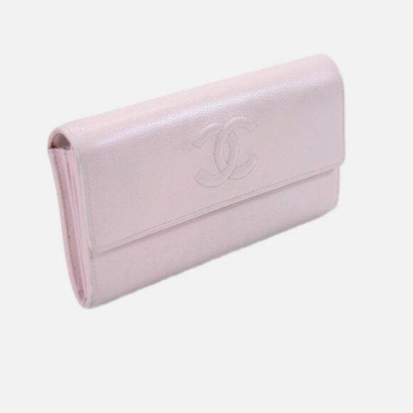 🩷Chanel Womens Light Pink Leather CC Flap Long Wallet🩷 - Picture 3 of 9